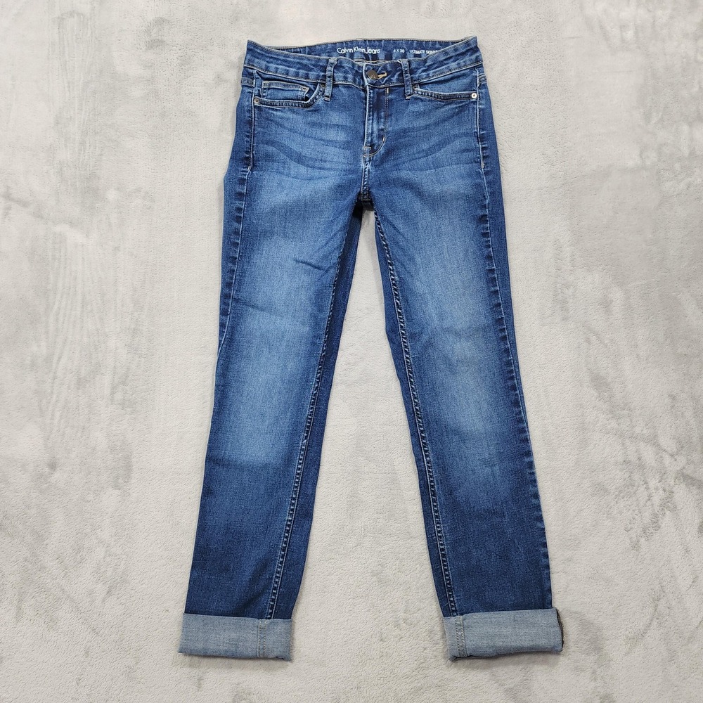 Calvin Klein Jeans Jeans Womens 6x30 Blue Mid Rise Ultimate Skinny Stretch Denim